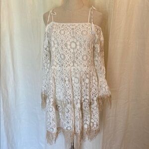 Venus Beaded Lace Off Shoulder Dress NWT